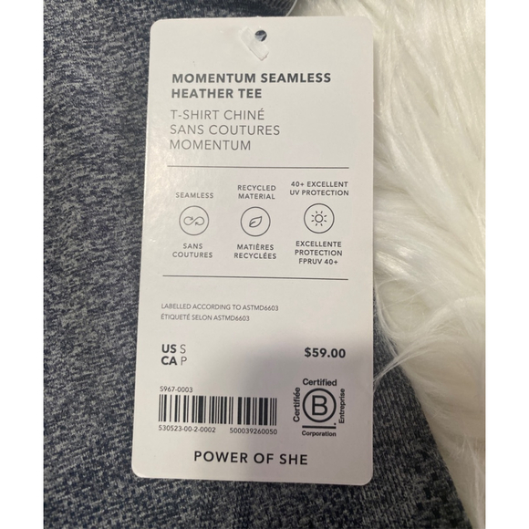 Athleta woman’s Momentum Seamless Heather Tee S Gray/blue - Picture 4 of 5